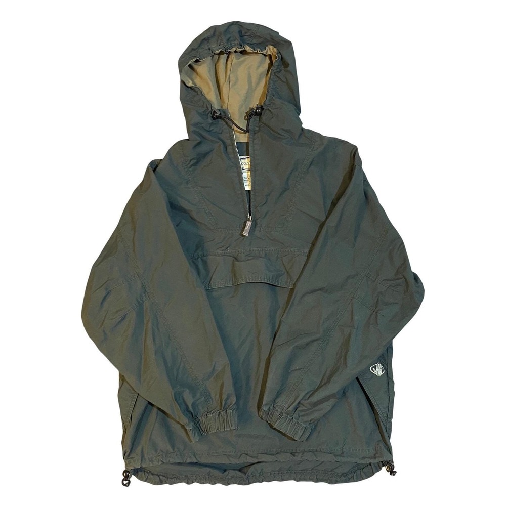 Body Glove Mens Vintage Anorak Pullover Jacket Green Hooded Style‎ 4097 Large